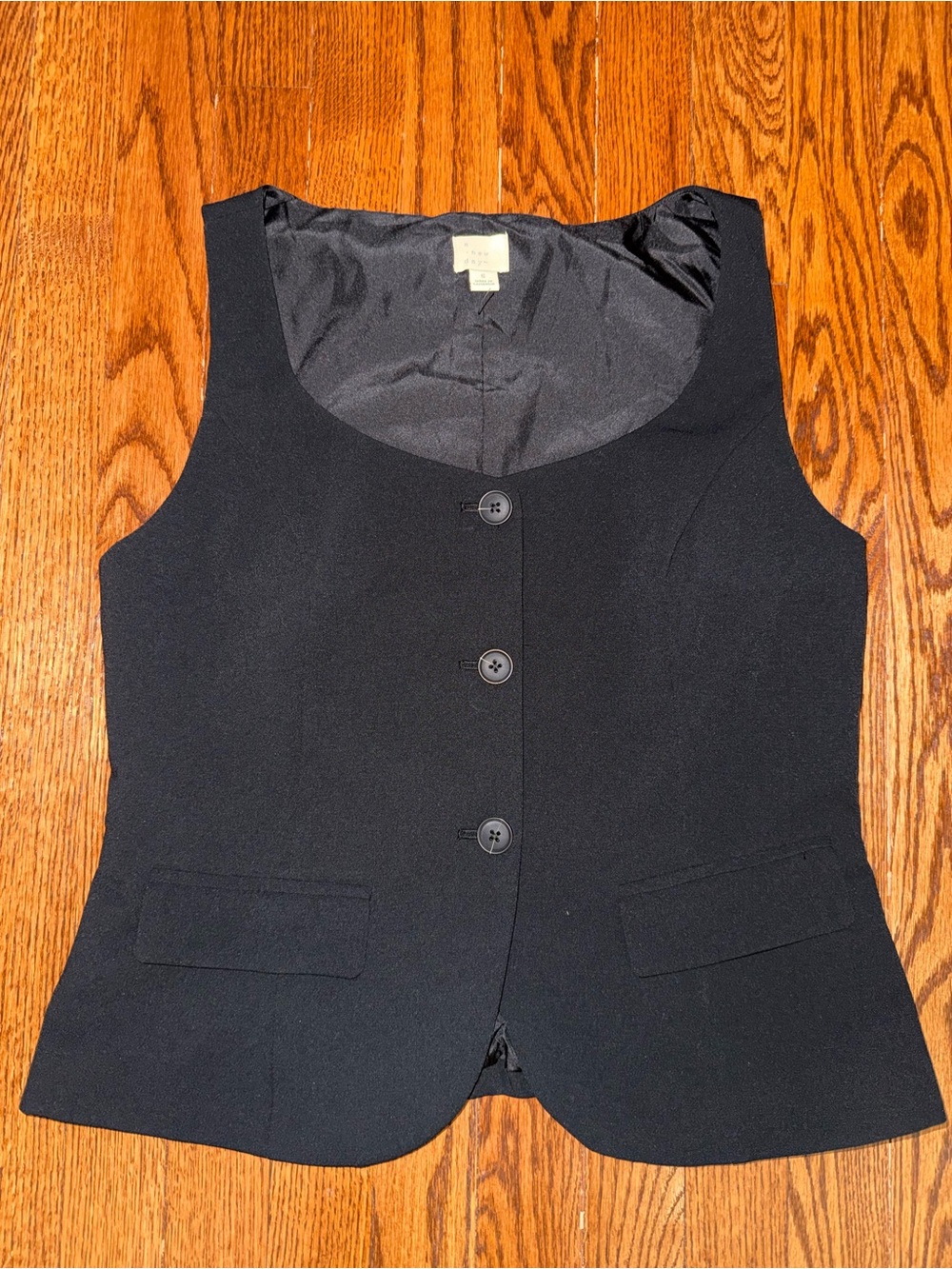 a new day Black Women's Button Front Vest